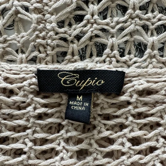 Cupio Open Front Knit  Wrap Short-Sleeve Sweater Shawl Collar - Picture 5 of 7